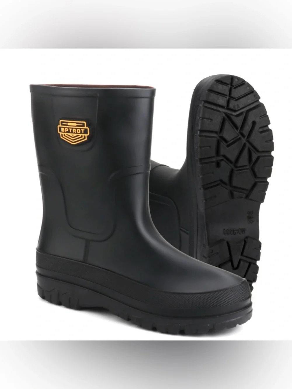 BPTROT Black Waterproof Rubber Work Boots